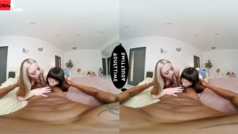 3some FFM - Virtual Reality Pounding of Small Fragile BABE by Huge BBc's