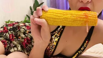 Slow Mo porn video – Mukbang food butt to mouth - Little Nika