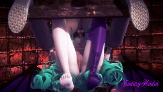 Darkstalkers Animated - Morrigan Head and nailed with multiple cum - Cartoon