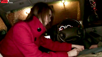 Public Pleasure Rinkas Scorching Blowjob in the Passenger Seat