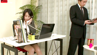 Yuuna Hoshisaki Upskirts and Jerks Him Off in Public  Asian MILF Takes Down Coworker in XRated Office Encounter