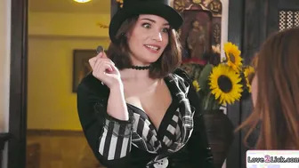 Dark Haired sex toys her stepbrothers mistress snatch