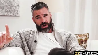 Fake dad is interviewing babysitter