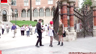 Public Displays Of Affection - Slave Girl Gets Her Ass Spanked In The Street By Strangers