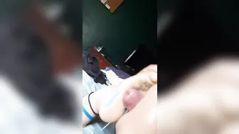 Silicone toes rub my dick til I bust
