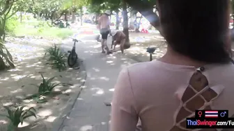 Amateur eighteen lovers she Thai and he Euro made a lusty sex