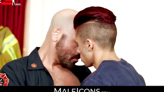 UNSHIELDING DESIRES Armond Rizzos Scorching Threesome with Bald Hunk Adam Russo and Noah Donovan