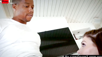 BlackCockLove.com - Horny brunette swallows cumshot after hard IR fuck