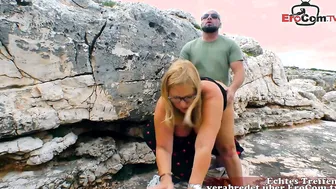 German blonde housewife plowed into holiday mallorca outside