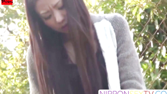 Sweet Surrender Japanese Goddess Spreads Her Legs on Public Bench for Epic Masturbation Session