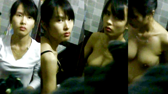Peeking at China girls bathing in the bathroom