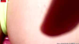UNBELIEVABLE! Insatiable Pawgs Obsession Cumming on Huge Cock While Wearing Shining Neon Bodysuit!