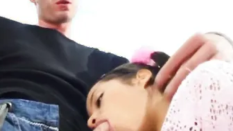 Shlong sucking off small eighteen hispanic Little Lupe