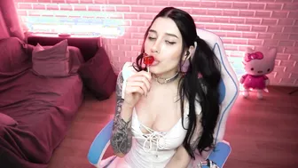 ASMR Super Sexy Inked Dark Hair 19 Year Old Blows Sugar Dick. HONEY HAZE