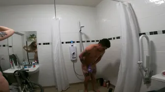 Step Milf Walks into whilst Step Son Taking A Shower and Joins him and