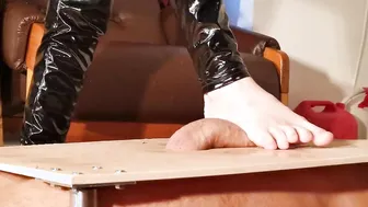 Barefeet dom penis stomping slapping  rubs pt1