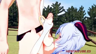 Genshin Impact Animated - Ganyu Oral Sex to Aether