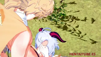 Genshin Impact Animated - Ganyu Oral Sex to Aether