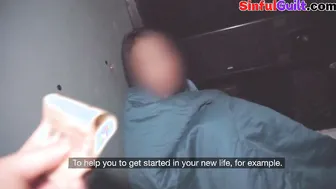 European nailed into confessional van before facial