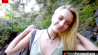 Stepbro Enters the Game Midget Blonde Teen Honors Stepfather amidst Scorching outdoor Encounter