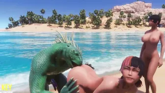 2 Goddess Girls Mating with Monster | Huge Penis Monster | 3D