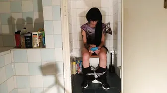 Extra Small porn video – Beauty gothic barely legal pees while having fun with her phone pt2