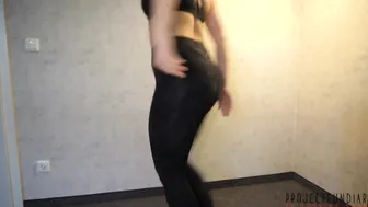 aerobic women inside tight yoga leggings pounded after workout - sex ends