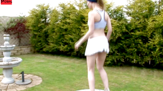 UNBELIEVABLE TWIST! Hot Blonde Fenna Spins Out of Control on the Trampoline  You Wont Believe What Happens Next!!