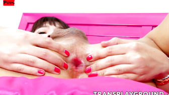 Trans Temptation Japanese Trannie Teases with Perfectly Imperfect Pussy
