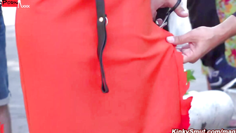 Exhibitionist Delight Watch as Lilyan Red Takas a Public Spanking