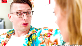 Sexy Stepmom Barbie Feels Teases Stepson with Dirty Talk Before Cleaning the House