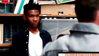 SayUncleNetwork.com  Ebony Thief Meets Her Match in Hunky Security Guard