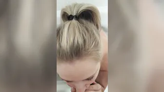 Pale Blonde cougar Blows my Dick while taking a Hot Tub