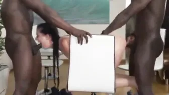 Business seen. 2 big black cock Leave Their Cum In Hot