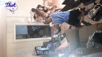 Black Mom two African Men Tag Team take Turns into Tape Studio