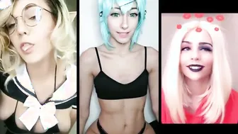 Hand Job split and ahegao face: jerk off challenge