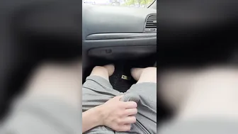 outside vehicle hand job and creampie into mouth oral sex