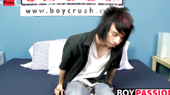 Pierced Hottest Twink Nicky Fucks Himself Silently with Big Dick for Orgasm
