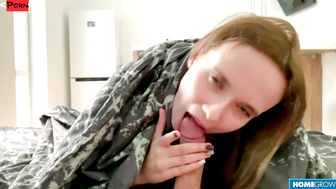 "Morning Surprise: Busty Teen Gives Unforgettable Oral to Hunk"