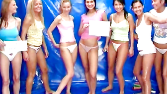 Squirt Squad 7 Sexy Stepsisters Get Down and Dirty with Baby Oil
