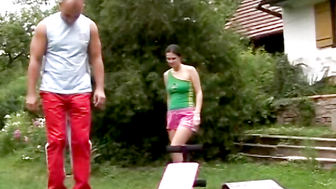 Neighbor Boy Hooks Up with Cute Teen Nikki in Public