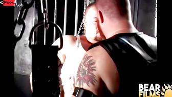 Bear Films" - Hairy Muscle Daddy Bears Fucked Raw in Slingshot Threesome