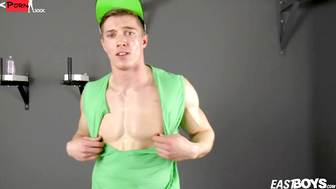 Bulging Biceps and Thick Un cut Cock  Mature Muscle Hunk Larry McCormick Wanks.