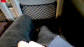 "Public Flashing - Sloppy Blowjob & Rough Sex on Train with Hot Amateur Girlfriend"