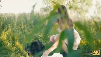 OLD4K. Belle with natural breasts riding older fuckstick