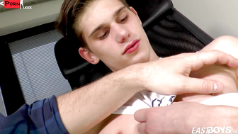 "Stranger's Hand Job Gives Young Hunk A Surprising Orgasm"