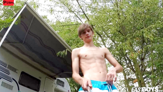 "Public HandJob Adventure - Hot Boy Gets A Quickie Outside"