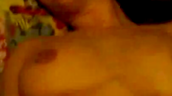 "Finger-Banging Her Firm Boobs - Hot Brunette Babe Masturbates To Orgasm"