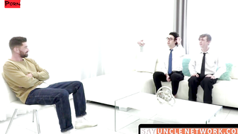 Mormon Innocence Meets Tattooed Bliss   Insatiable Bareback Threesome on SayUncleNetwork.com