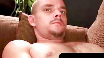 SteamySlam.com  Raw stud pounds his pulsating rod while laying down intense